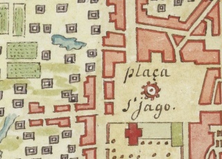 Plattegrond van Mexico-stad (uitsnede). Johannes Vingboons, 1665